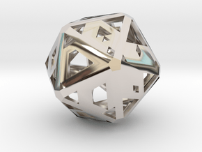 Future-Proof Hollow D20 in Rhodium Plated Brass