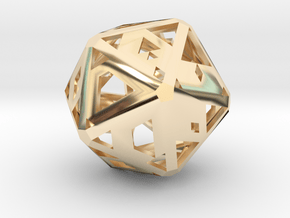Future-Proof Hollow D20 in 14K Yellow Gold