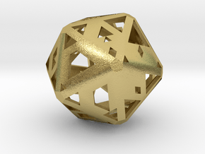 Future-Proof Hollow D20 in Natural Brass