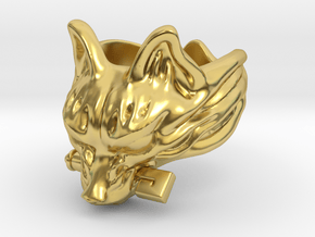 Fox (Oinari san) "Key" Ring in Polished Brass: 8 / 56.75