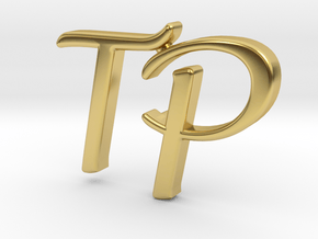 Custom Monogram Lapel Pin in Polished Brass