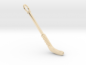 Hockey Goal Stick in 14k Gold Plated Brass