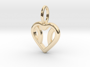 One Love Tennis Heart Pendant in 14K Yellow Gold