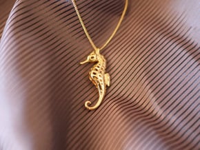 Seahorse Pendant in 18k Gold Plated Brass