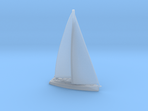 1/700 Large Sailing Yacht With Sails in Tan Fine Detail Plastic