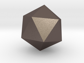 Icosahedron in Polished Bronzed-Silver Steel
