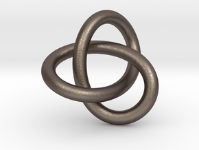 Tri Knot Pendant in Polished Bronzed-Silver Steel