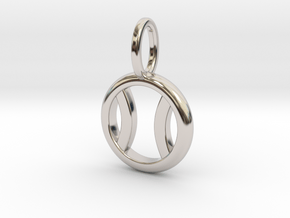 Tennis Ball (Flat) Pendant in Rhodium Plated Brass