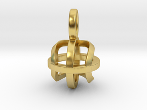 Tennis Sphere XY (Pendant) in Polished Brass