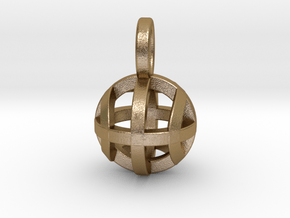 Tennis Sphere XYZ (Pendant) in Polished Gold Steel