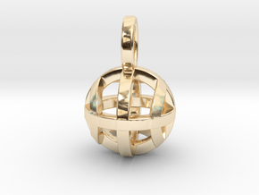 Tennis Sphere XYZ (Pendant) in 14k Gold Plated Brass