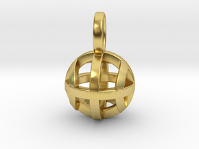 Tennis Sphere XYZ (Pendant) in Polished Brass