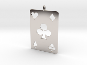 Ace of clubs, pendent in Platinum