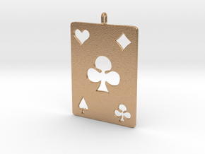 Ace of clubs, pendent in Natural Bronze