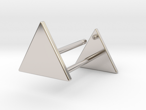 Triangle Shoots Stacking Earrings - PART 1  in Rhodium Plated Brass