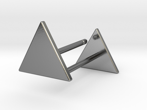 Triangle Shoots Stacking Earrings - PART 1  in Polished Silver
