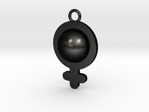 Cosplay Charm - Venus/Female Symbol (style 1) in Matte Black Steel