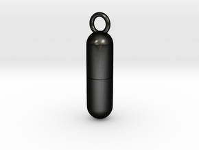 Cosplay Charm - Pill (style 1) in Matte Black Steel