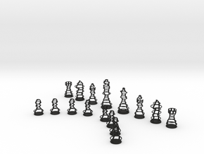 Rings Chess Set in Black Natural Versatile Plastic