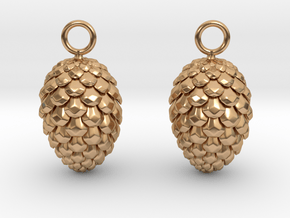 Pinecone Earrings in Polished Bronze