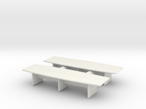 Modern Office Desk (x2) 1/100 in White Natural Versatile Plastic