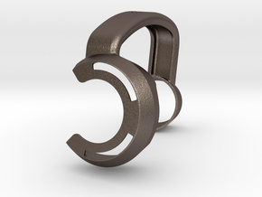 The Peak Handle (Righty) in Polished Bronzed-Silver Steel