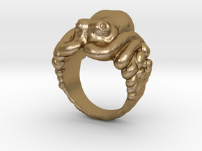 Octopus Ring in Polished Gold Steel: 5 / 49