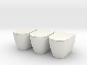 Toilet 03. 1:24 Scale  in White Natural Versatile Plastic