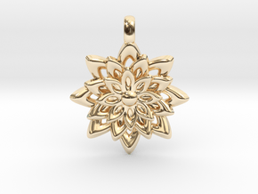 Lotus Flower Symbol Jewelry Necklace in 14K Yellow Gold