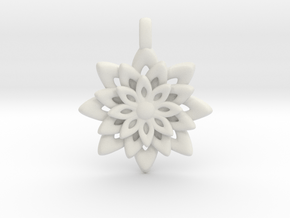 Lotus Flower Symbol Jewelry Necklace in White Natural Versatile Plastic