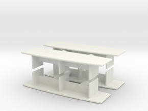 Modern Office Desk (x4) 1/120 in White Natural Versatile Plastic