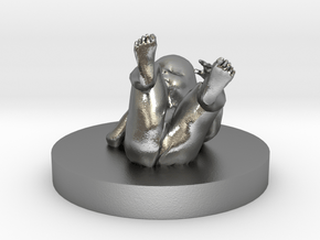 Custom fetus monopoly piece in Natural Silver