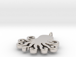Octopus pendant/keychain in Platinum