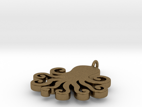 Octopus pendant/keychain in Natural Bronze
