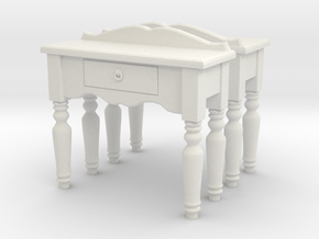 Hall side table 01. O Scale (1:48) in White Natural Versatile Plastic