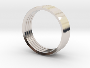 Penta Band Ring (4 Bands) by V DESIGN LAB in Rhodium Plated Brass