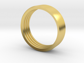 Penta Band Ring (4 Bands) by V DESIGN LAB in Polished Brass