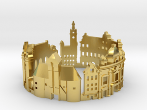 Gdansk - Skyline Cityscape Ring in Polished Brass: 8 / 56.75