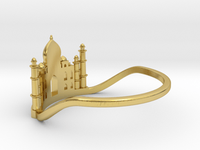 Taj Mahal Ring in Polished Brass: 6 / 51.5