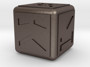 Terrahawks Cube in Polished Bronzed-Silver Steel: Small