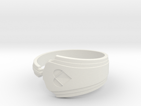 Art deco Spoon Ring Size 7.5 in White Natural Versatile Plastic