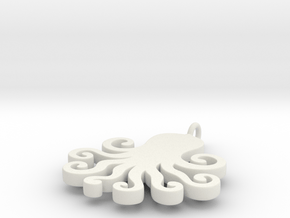 Octopus pendant/keychain in White Natural Versatile Plastic