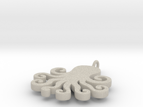 Octopus pendant/keychain in Natural Sandstone