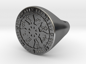 Compass Ring 18 mm in Antique Silver