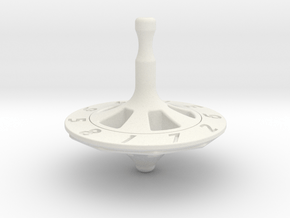 10 Sided Spinner Dice - Mag Wheel Theme in White Premium Versatile Plastic