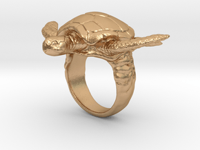 Turtle Ring in Natural Bronze: 10 / 61.5