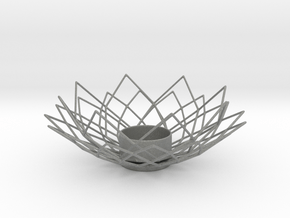 Wire Lotus Tealight Holder in Gray PA12