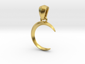 Crescent Moon Pendant in Polished Brass (Interlocking Parts)