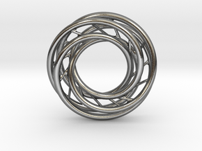 5 Year Anniversary Torus Pendant in Polished Silver