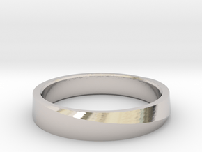 Surface Twist Ring in Rhodium Plated Brass: 8 / 56.75
